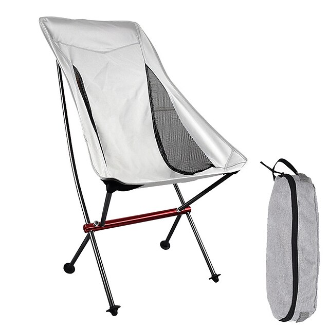  Camping Chair Portable Ultra Light (UL) Multifunctional Foldable Aluminum Alloy for 1 person Fishing Beach Camping Autumn / Fall Winter Red Grey / Breathable / Comfortable