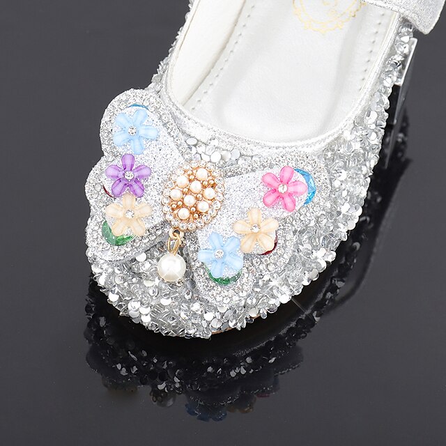 Shoes & Bags Kids Shoes | Girls Flats Glitters Mary Jane Flower Girl Shoes Princess Shoes Rubber PU Glitter Crystal Sequined Jew