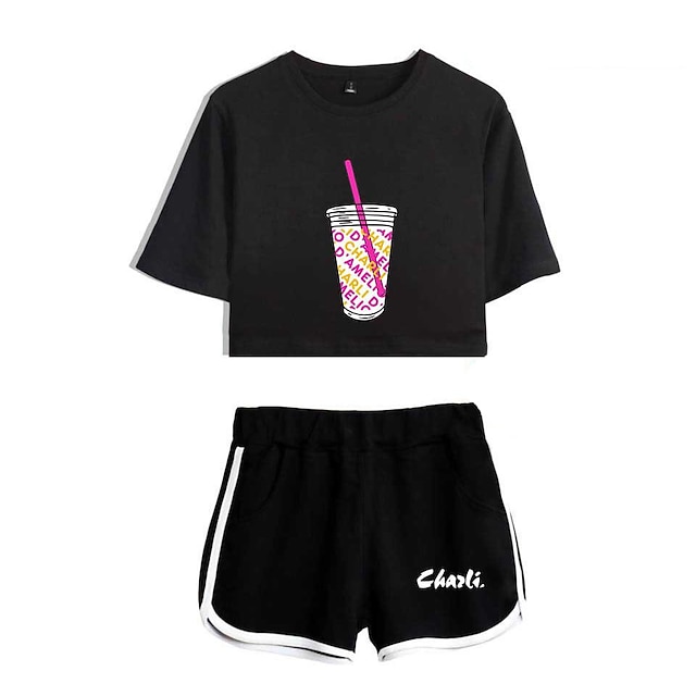  Kid's Girls' Tee Shorts Short Sleeve style 1 Style 2 Style 3 Print Cotton Street Causal Daily Sporty Active 3-8 Years / Sports / Summer / Holiday