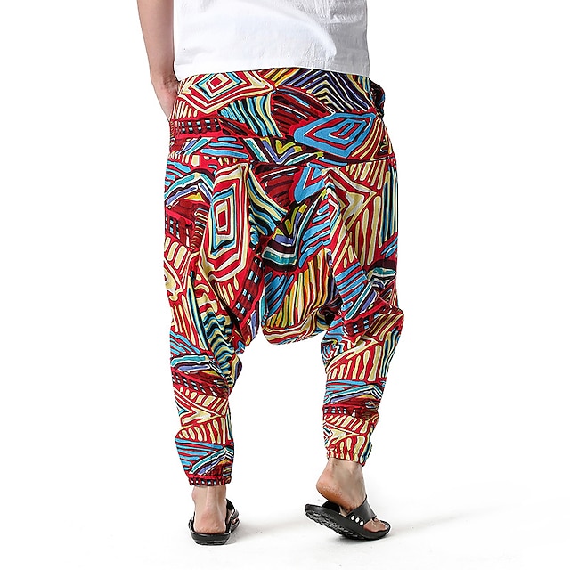 Men's Summer Pants Baggy Beach Pants Harem Pants Boho Pants Drawstring ...