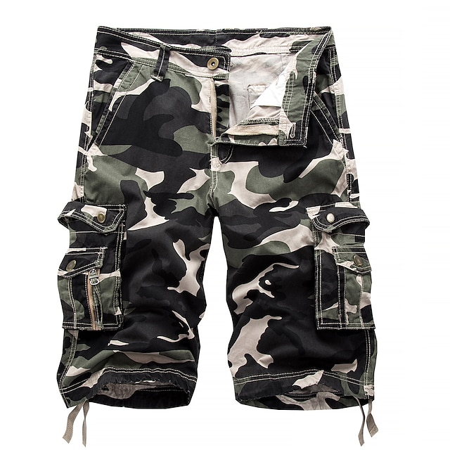  Per uomo Pantaloncini cargo Pantaloncini mimetici Pantaloncini da Escursionismo Multi-tasche Tasche Multiple Gamba Dritta Mimetico Traspirante All'aperto Lunghezza al ginocchio Casuale Quotidiano
