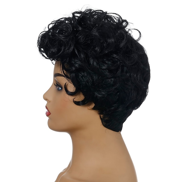 Beauty & Hair Wigs & Hair Pieces | Pixie Cut Wigs Black Wig European And American WIG Fashion Ladies Short Curly Hair Chemical F