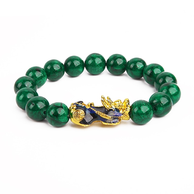  pi xiu pulsera feng shui verde jade riqueza pulsera para mujeres hombres ajustable elástico