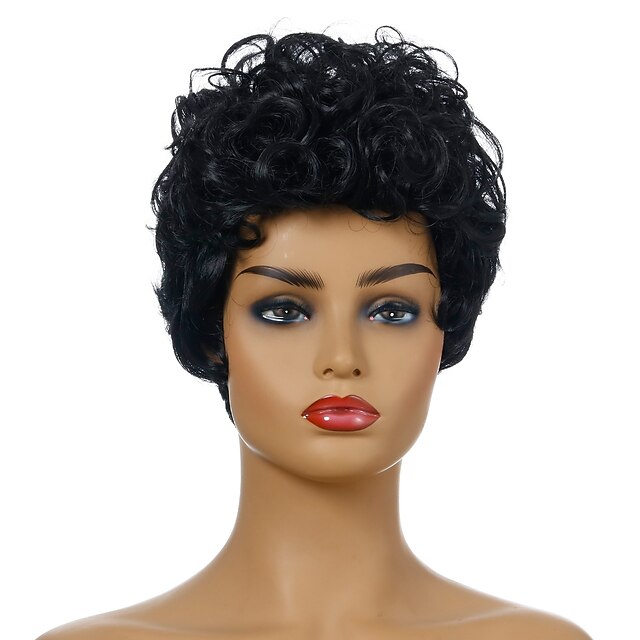 Beauty & Hair Wigs & Hair Pieces | Pixie Cut Wigs Black Wig European And American WIG Fashion Ladies Short Curly Hair Chemical F