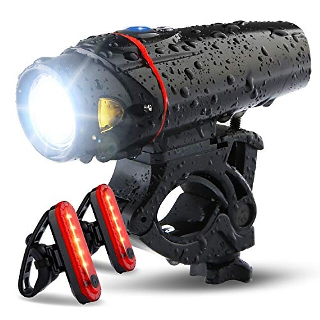  Велосипедная фара Volcano Eye и 2 светодиодных задних фонаря для велосипеда, аккумуляторные светодиодные фонари USB для велосипеда, передние и задние задние фонари, мощные суперяркие велосипедные