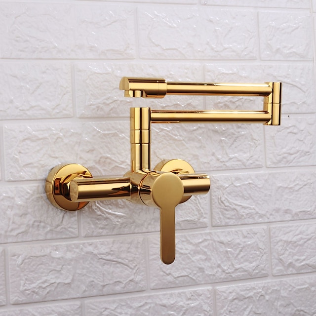  Kitchen faucet Single Handle Two Holes Electroplated/Painted Finishes Pull-out/­Pull-down/Pot Filler Wall Mounted Contemporary Kitchen Taps