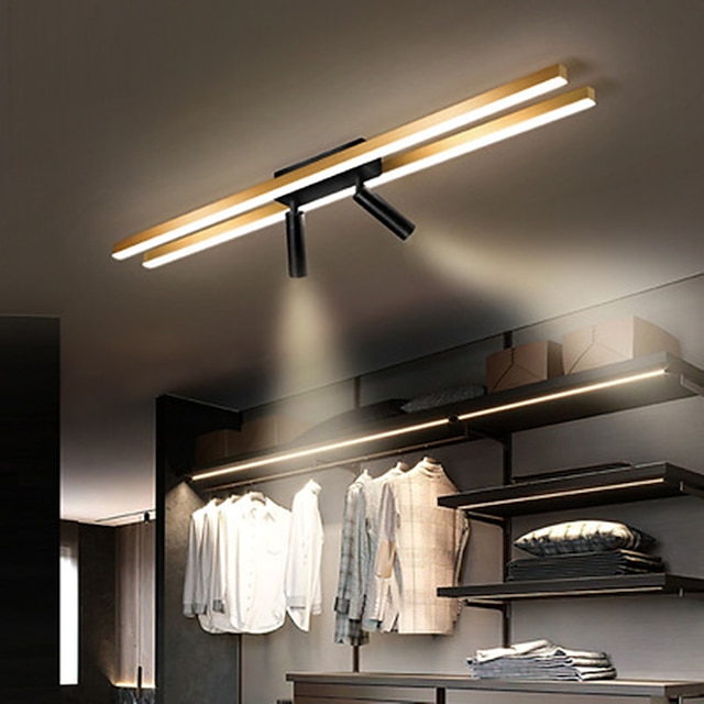  Plafonnier LED dimmable 80 cm avec spot LED Plafonnier encastré en métal Style artistique Finitions peintes élégantes LED artistique 110-240 V