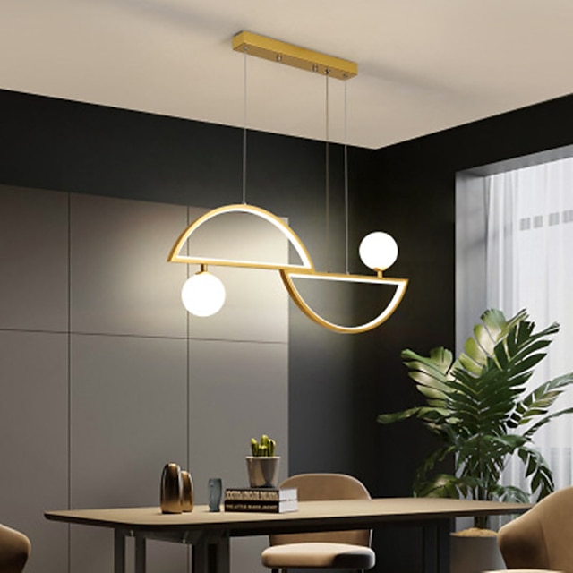 Lights & Lighting Pendant Lights | 80 cm LED Pendant Light Dimmable Island Light Nordic Black Gold Metal Artistic Style Stylish 