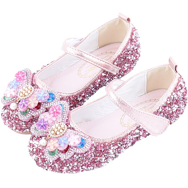 Shoes & Bags Kids Shoes | Girls Flats Glitters Mary Jane Flower Girl Shoes Princess Shoes Rubber PU Glitter Crystal Sequined Jew