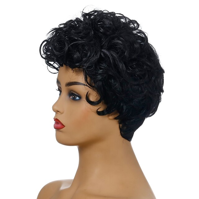 Beauty & Hair Wigs & Hair Pieces | Pixie Cut Wigs Black Wig European And American WIG Fashion Ladies Short Curly Hair Chemical F