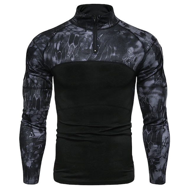  Hombre Camisa de camuflaje Camisa de combate camuflaje Manga Larga Al aire libre Otoño Primavera Secado rápido Transpirable Suave Reductor del Sudor Poliéster Caza Entrenamiento Botas de combate