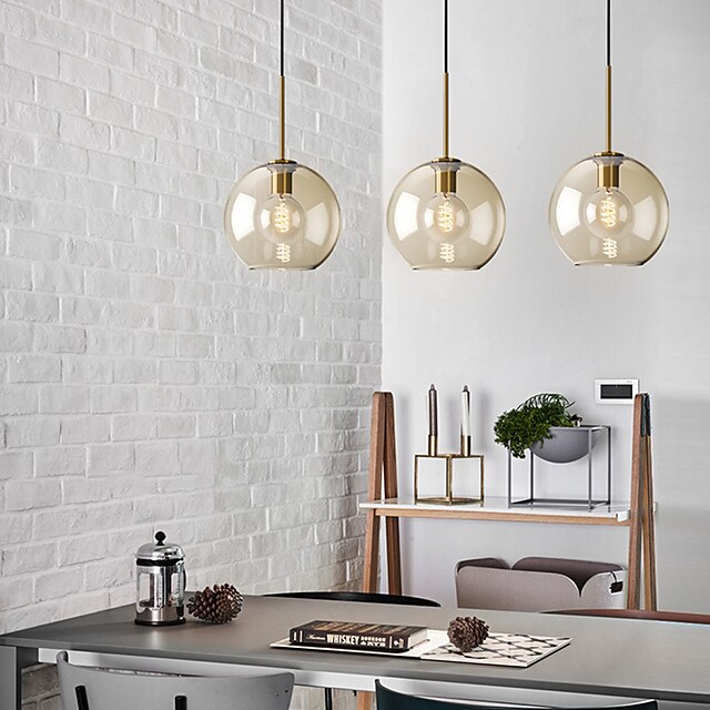 Lights & Lighting Pendant Lights | 20 cm Single Design Pendant Light Glass Glass Electroplated Vintage Nordic Style 110-120V 220