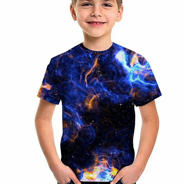 Baby & Kids Boys Clothing | Kids Boys T shirt Short Sleeve Anime 3D Print Rainbow Children Tops Active Fashion Streetwear Regula