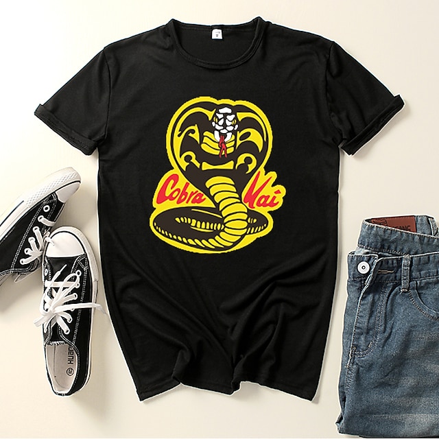  Cobra Kai Karate Kid Cobra Kai Cosplay-kostym T-shirt Animé Grafiska tryck Tryck Harajuku Grafisk Till Herr Dam Vuxna Tillbaka till Skolan