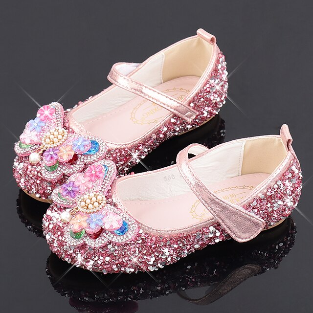 Shoes & Bags Kids Shoes | Girls Flats Glitters Mary Jane Flower Girl Shoes Princess Shoes Rubber PU Glitter Crystal Sequined Jew