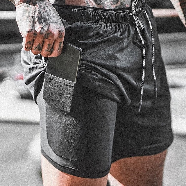 plus size 2 in 1 running shorts