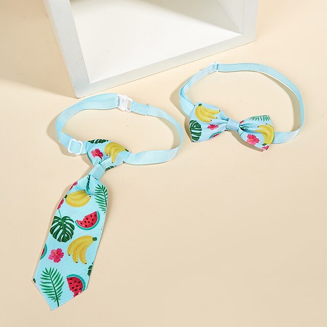  Dog Cat Necklace Tie / Bow Tie Bowknot Fruit Elegant Hawaiian Sweet Dailywear Casual / Daily Dog Clothes Puppy Clothes Dog Outfits Breathable Blue Costume for Girl and Boy Dog Cotton M