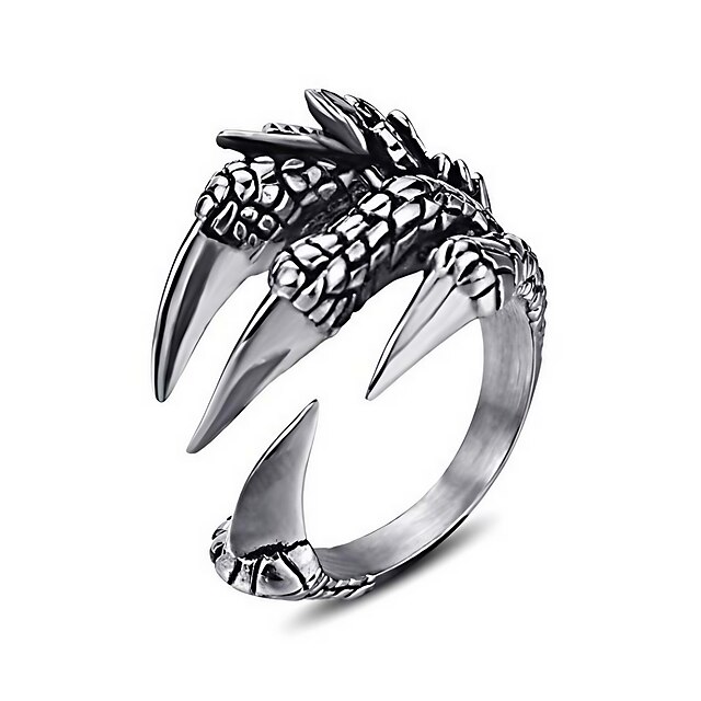  anneau de bande de bande de griffe de dragon en acier inoxydable collection d'accessoires de bague cool pour hommes (11)