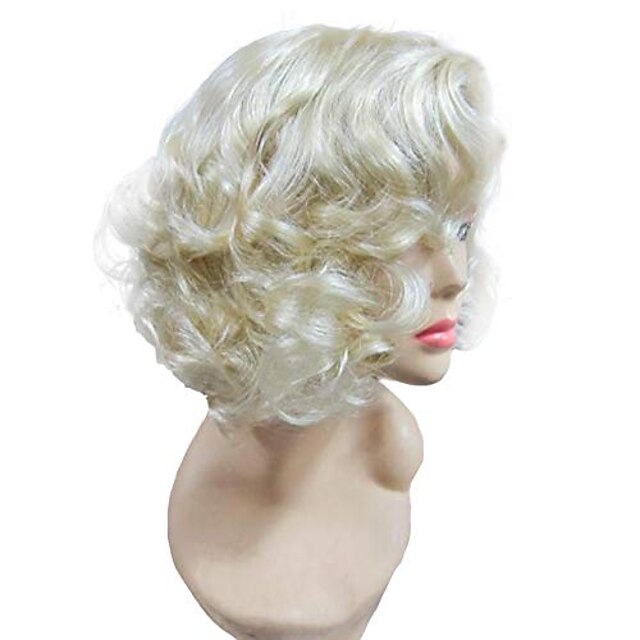 Roaring 20S Wig Women's Monroe Wig Synthetic Blonde Short Wave（Note： Cap Size Is Average） Halloween Wigs3