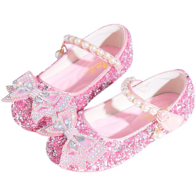 Shoes & Bags Kids Shoes | Girls Flats Mary Jane Flower Girl Shoes Princess Shoes Rubber PU Little Kids(4-7ys) Big Kids(7years +)