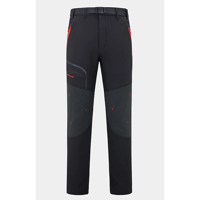 Mens Fleece Lined Pants Waterproof Hiking Pants Trousers Softshell