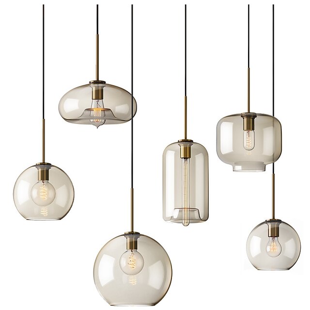 Lights & Lighting Pendant Lights | 20 cm Single Design Pendant Light Glass Glass Electroplated Vintage Nordic Style 110-120V 220