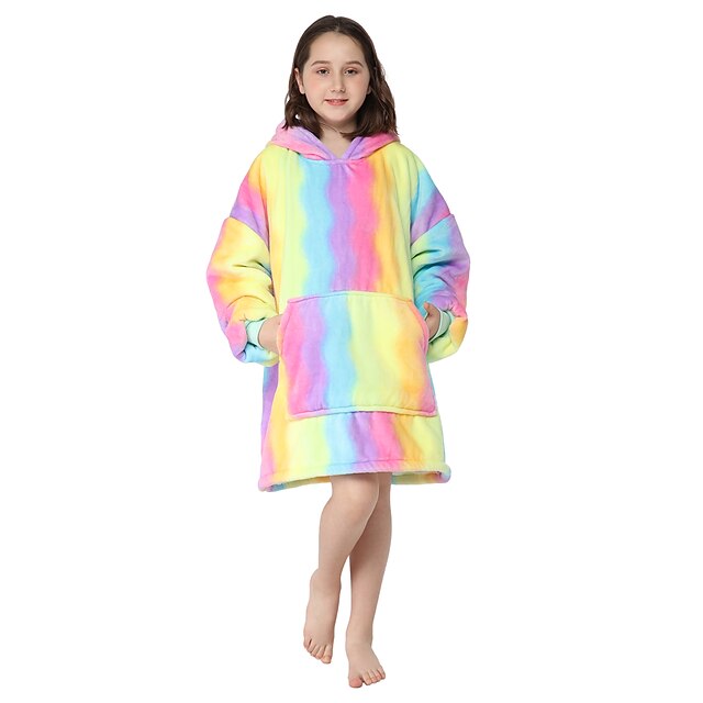 Toys & Hobbies Cosplay & Costumes | Kids Kigurumi Pajamas Unicorn Onesie Pajamas Flannel Fabric Rainbow Cosplay For Boys and Gir