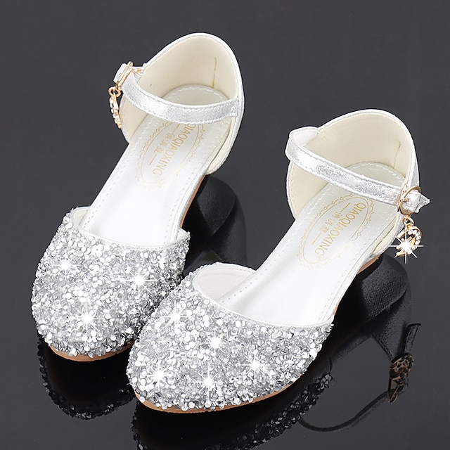  Girls' Heels Dress Shoes Flower Girl Shoes Princess Shoes School Shoes Glitter Portable Breathability Non-slipping Princess Shoes Big Kids(7years +) Little Kids(4-7ys) Daily Prom Walking Shoes