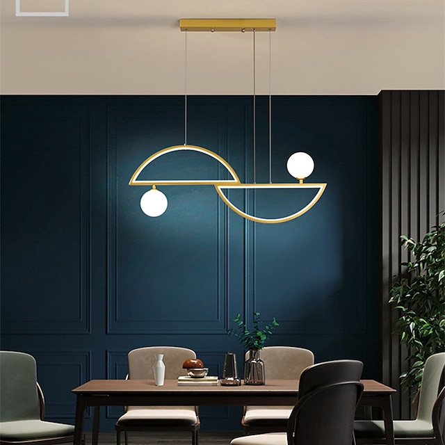 Lights & Lighting Pendant Lights | 80 cm LED Pendant Light Dimmable Island Light Nordic Black Gold Metal Artistic Style Stylish 