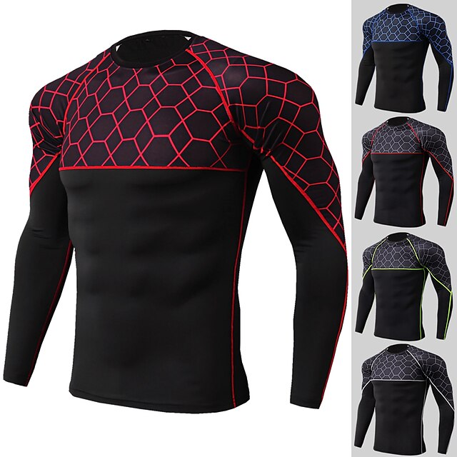 Sports Training Tops for Men Yuerlian Men's Running Long Sleeve Tops Gym Cool Dry Compression Base Layer Shirts