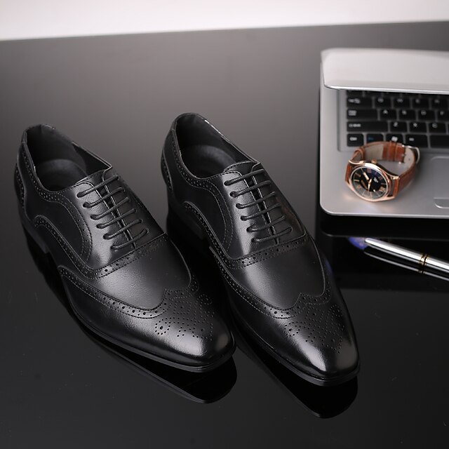 Shoes & Bags Mens Shoes | Mens Oxfords Bullock Dress Shoes Wedding Business Comfort PU Breathable Non-slipping Wear Proof Black 