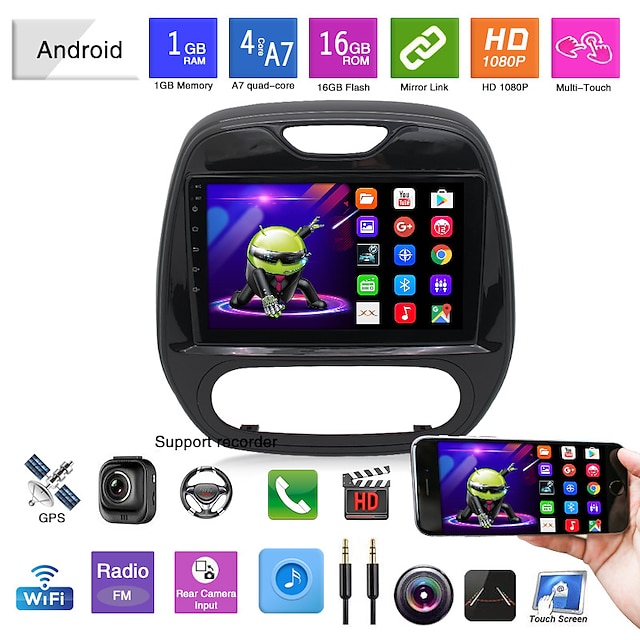  9 inch Android In-Dash Car DVD Player Car MP5 Player Car GPS Navigator GPS Radio Quad Core for Renault