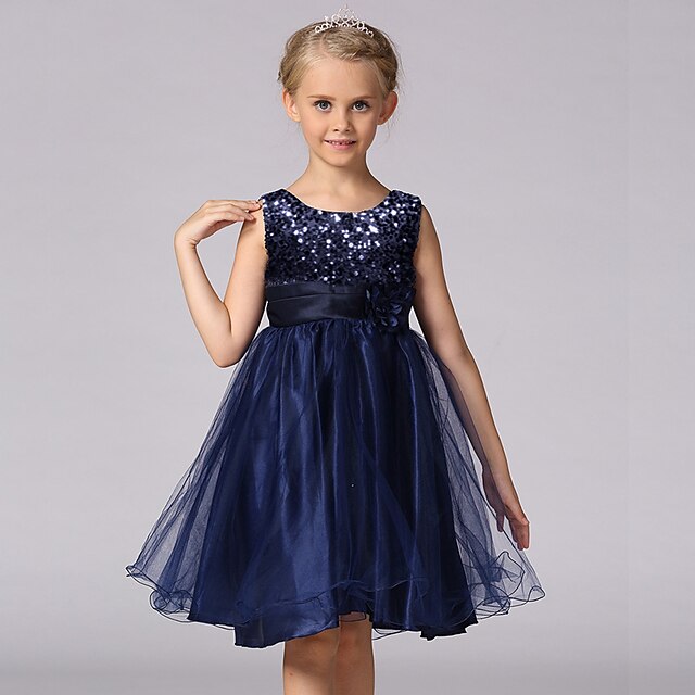 Kids Little Girls' Dress Floral Solid Colored Flower Tulle Dress Party ...