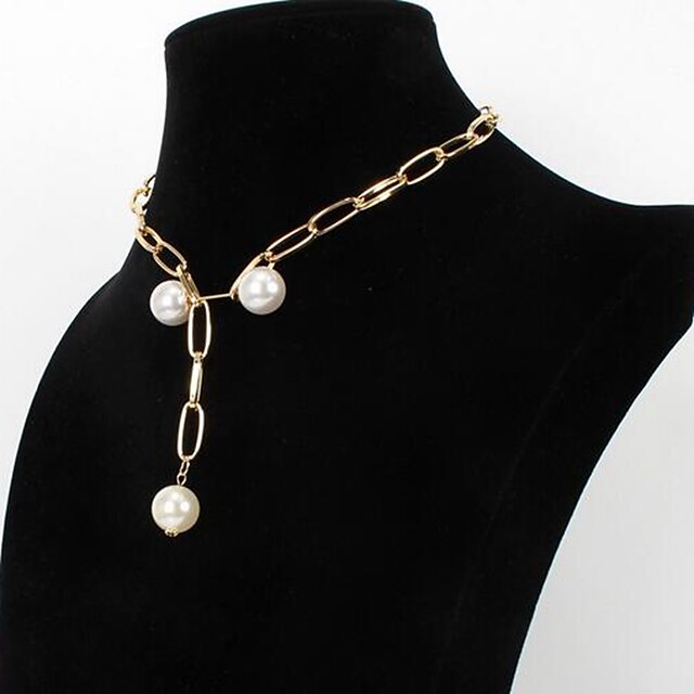  Women's Chain Necklace Classic Imitation Pearl Alloy Gold 46 cm Necklace Jewelry 1pc For Festival