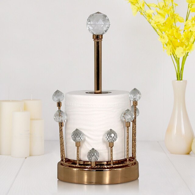 Home & Garden Bath Accessories | Desktop Tissue Holder Creative Crystal Tissue Box Dining Room Living Room Vertical Metal Paper 