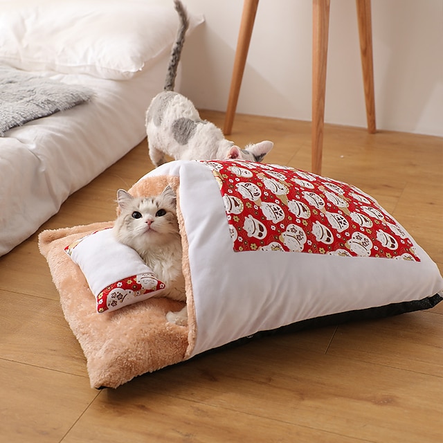  고양이 용품 고양이 침대 개 침대 매트 부드러운 봉제 애완 동물 침대 동물 통기성 따뜨하게 유지 물 세탁 가능 플러쉬 대형 중소형 개 및 고양 이용