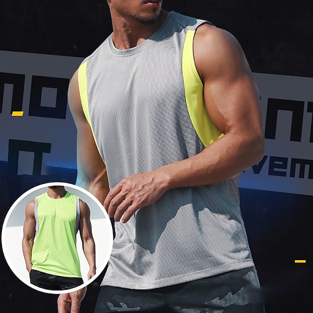 Sports & Outdoors Running, Jogging & Walking | Mens Sleeveless Workout Tank Top Running Tank Top Top Athletic Athleisure Summer 