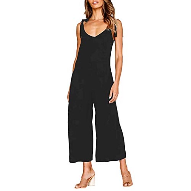 romper voor dames zomer vhals spaghettibandjes casual wijde pijpen lange broek een stuk