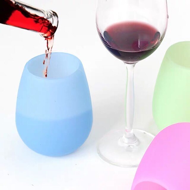 Wine Glass Beer Nonstick Cup Pool Drink Silicone Useful Unbreakable Rubber CA 