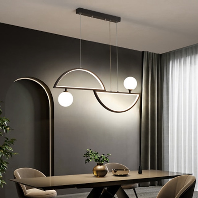 Lights & Lighting Pendant Lights | 80 cm LED Pendant Light Dimmable Island Light Nordic Black Gold Metal Artistic Style Stylish 