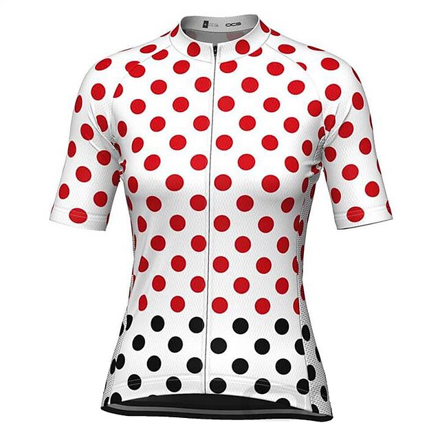 Women's Cycling Jersey Polka Dot Short Sleeve Bike Jersey Top with 3 Rear Pockets Mountain Bike MTB Road Bike Cycling Fast Dry Soft Back Pocket Comfortable Sports White Clothing Apparel4