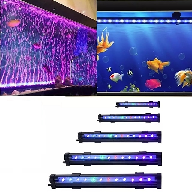  luces led para cultivo de plantas luz de pecera burbuja de colores luces de clip pequeño lámpara de tira de barra de acuario lámpara de tubo de decoración impermeable