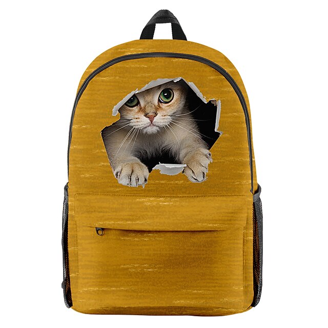 Cute Cat Backpack for Kids and Teens – 3D Peekaboo Cat Print School Bag with Fun Hole Design for Boys and Girls 9