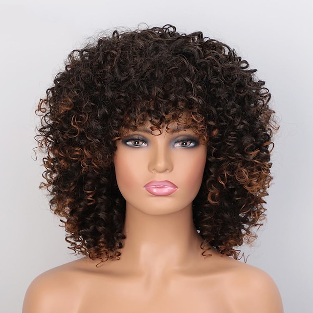  Synthetic Wig Afro Curly Short Bob Wig Short A10 A11 A1 A2 A3 Synthetic Hair Women's Cosplay Party Fashion Black Brown