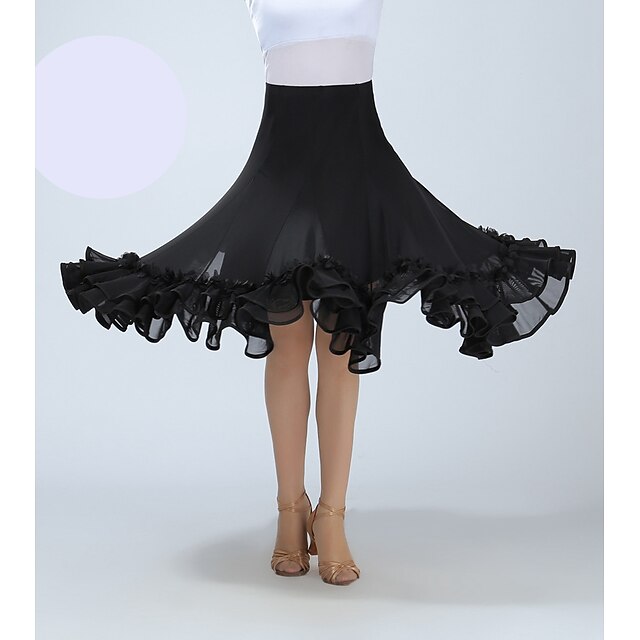 Ballroom Dance Skirts Ruffles Women's Performance Training High Polyester3