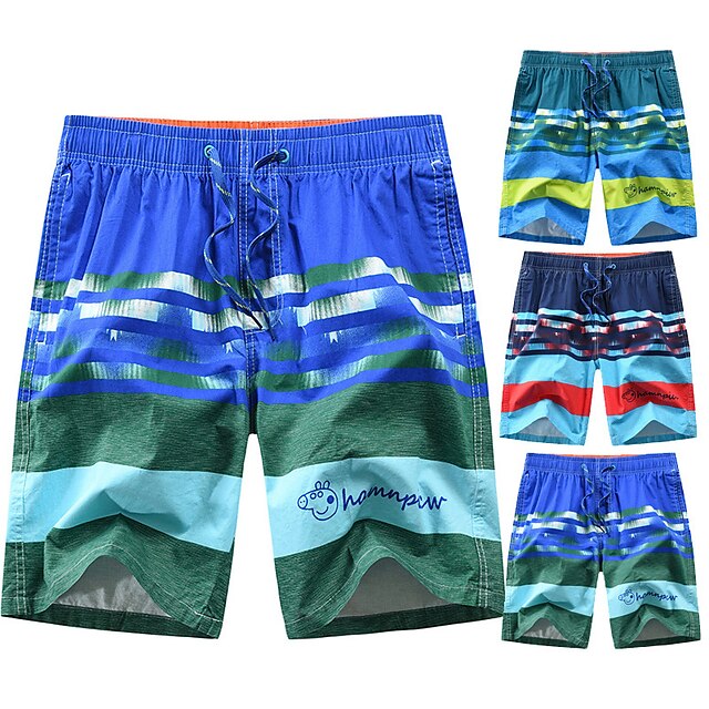 

Men's Swim Shorts Swim Trunks Board Shorts Bottoms Breathable Quick Dry Drawstring With Pockets - Swimming Surfing Beach Water Sports Stripes Summer