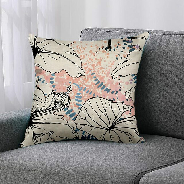  capa de almofada floral lado duplo 1 pc com estampa de linho falso 45x45cm para o quarto do sofá