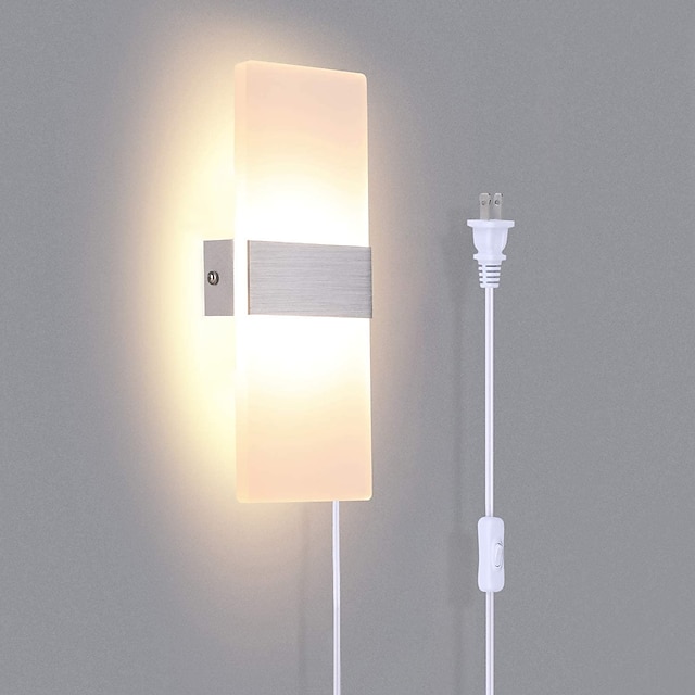  lightinthebox mate protección para los ojos led luces de pared led modernas dormitorio oficina luz de pared de aluminio ip20 enchufe de la ue enchufe de EE. UU. 85-265v (sin enchufe) 12 w / led