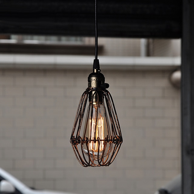 Lights & Lighting Pendant Lights | 12 cm Single Design Pendant Light Metal Painted Finishes Vintage Nordic Style 110-120V 220-24