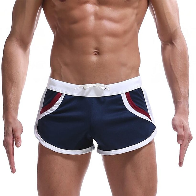  Hombre Pantalones Cortos Running Pantalón Corto Short Running Correa Stripe-Trim Prendas de abajo Deportivo Ropa Deportiva Transpirable Suave Secado rápido Aptitud física Entrenamiento de gimnasio